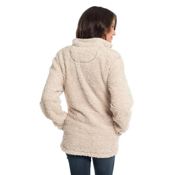 The Southern Shirt Co. -Sherpa Pullover with Pockets in Oyster size L - Picture 3 of 13